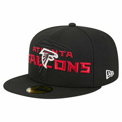 Atlanta Falcons New Era Overlap Wordmark 59FIFTY Fitted Hat Black