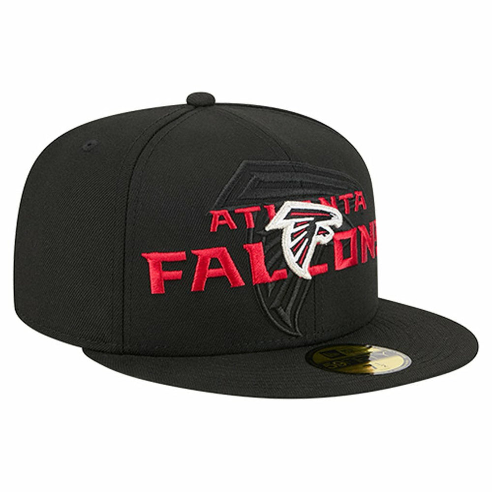 Atlanta Falcons New Era Overlap Wordmark 59FIFTY Fitted Hat Black