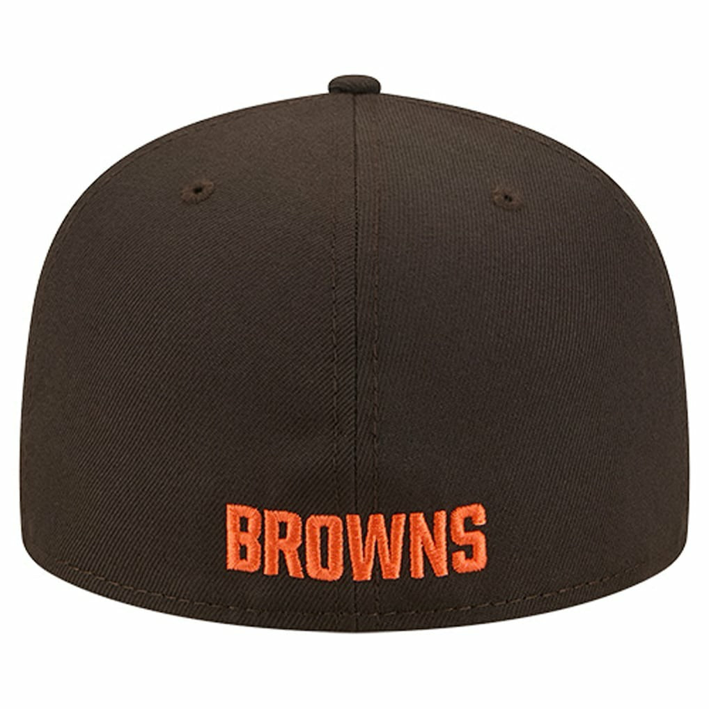 Cleveland Browns New Era Overlap Wordmark 59FIFTY Fitted Hat Brown