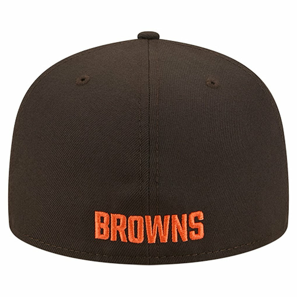 Cleveland Browns New Era Overlap Wordmark 59FIFTY Fitted Hat Brown
