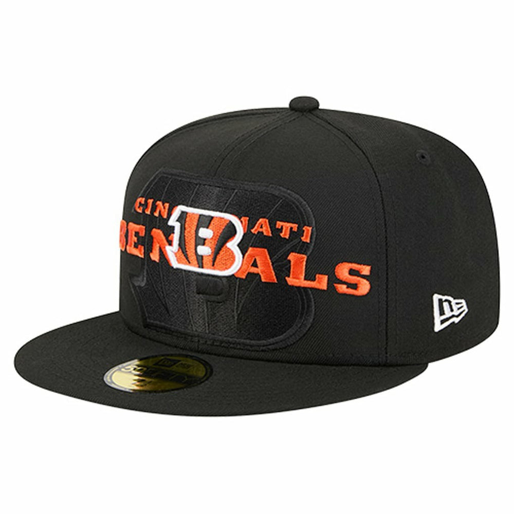 Cincinnati Bengals New Era Overlap Wordmark 59FIFTY Fitted Hat Black