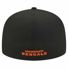 Cincinnati Bengals New Era Overlap Wordmark 59FIFTY Fitted Hat Black