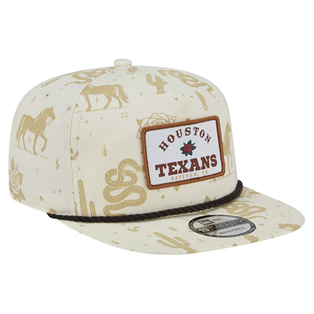 Houston Texans New Era Desert Rose 19TWENTY Adjustable Hat Cream