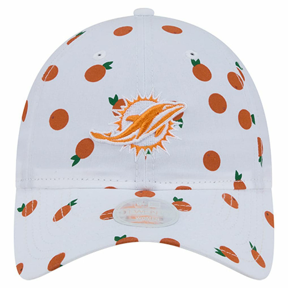 Miami Dolphins New Era Women's Fruit Pattern 9TWENTY Adjustable Hat White