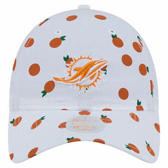 Miami Dolphins New Era Women's Fruit Pattern 9TWENTY Adjustable Hat White
