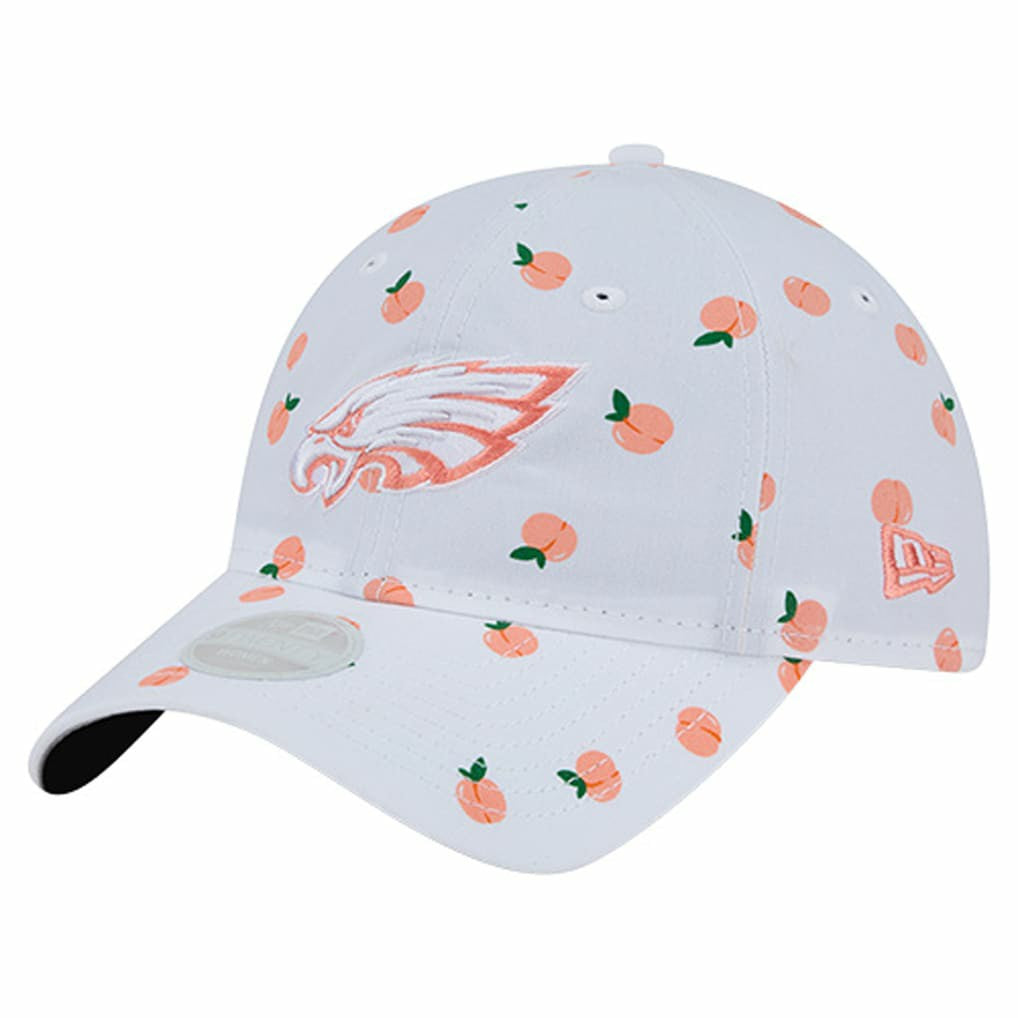 Philadelphia Eagles New Era Women's Fruit Pattern 9TWENTY Adjustable Hat White