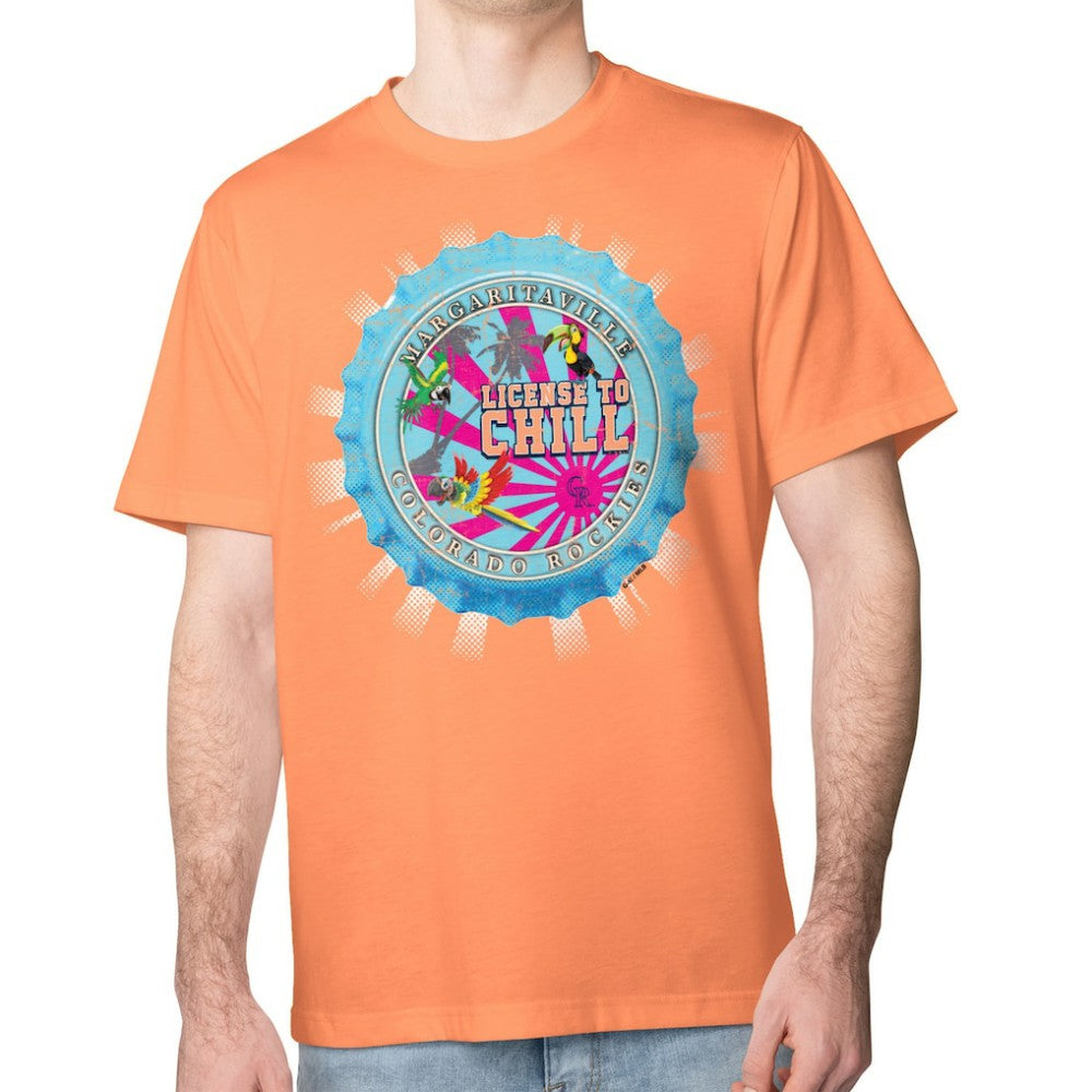 Colorado Rockies Margaritaville Chill Bottle Cap Classic T-Shirt - Orange T-shirts