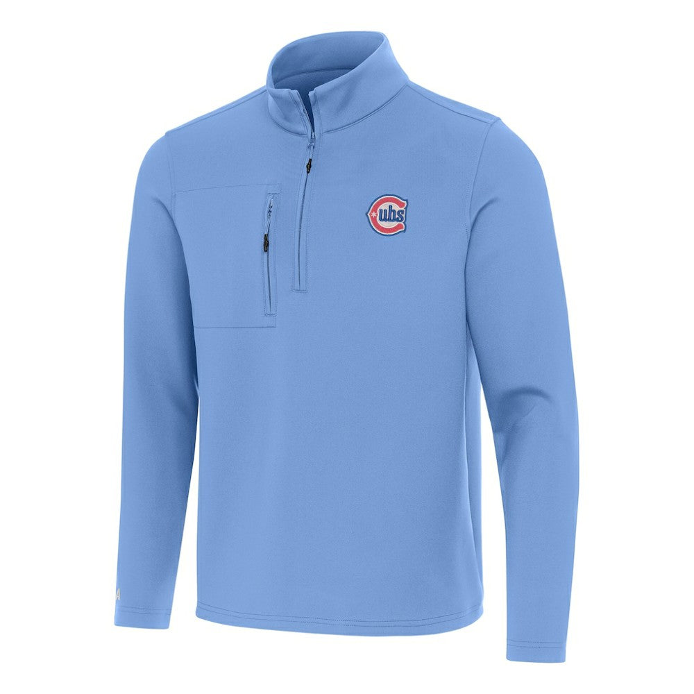 Chicago Cubs Antigua Alternate Logo Insider Quarter-Zip Pullover - Powder Blue Pullover