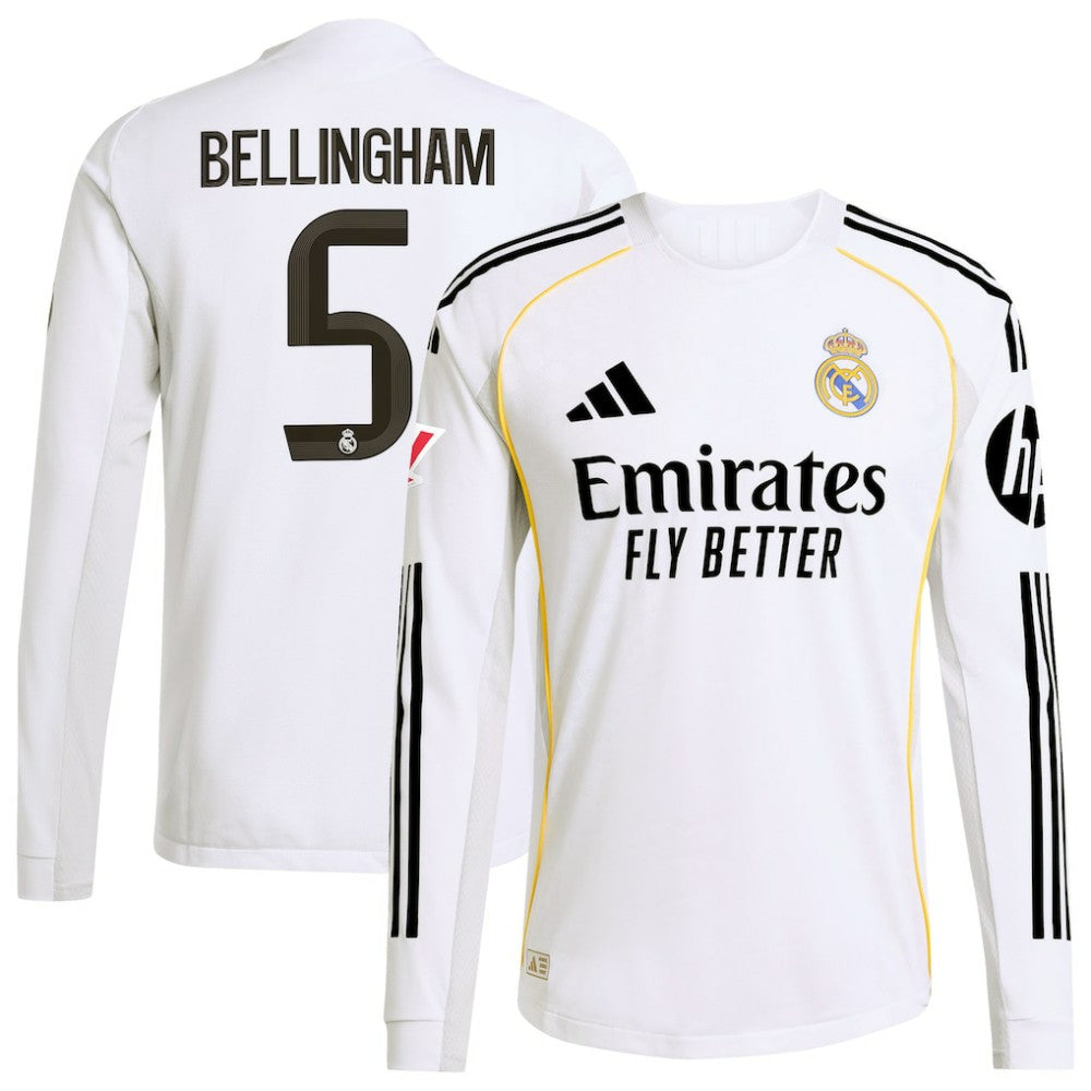 Jude Bellingham Real Madrid 2025/26 Home Long Sleeve Jersey White shop