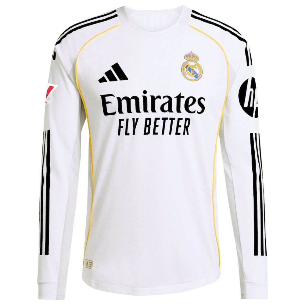 Vini Jr. Real Madrid 2025/26 Home Long Sleeve Jersey White