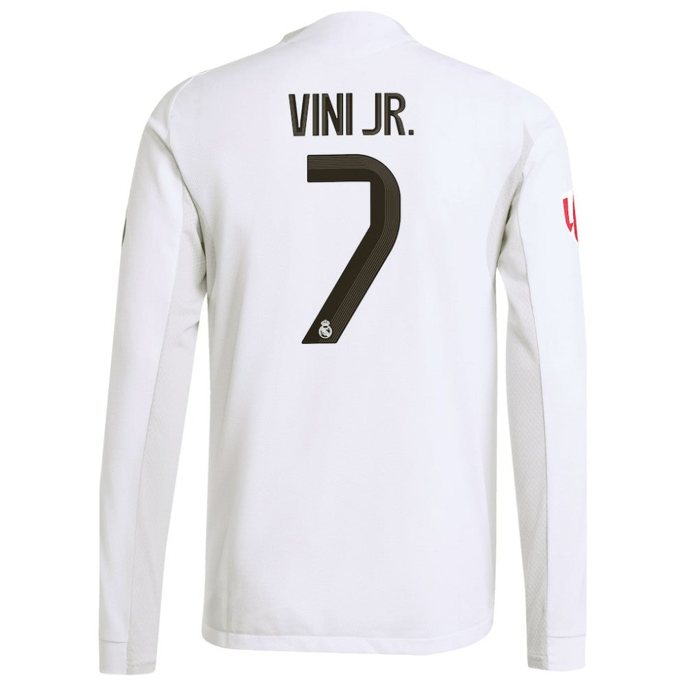Vini Jr. Real Madrid 2025/26 Home Long Sleeve Jersey White
