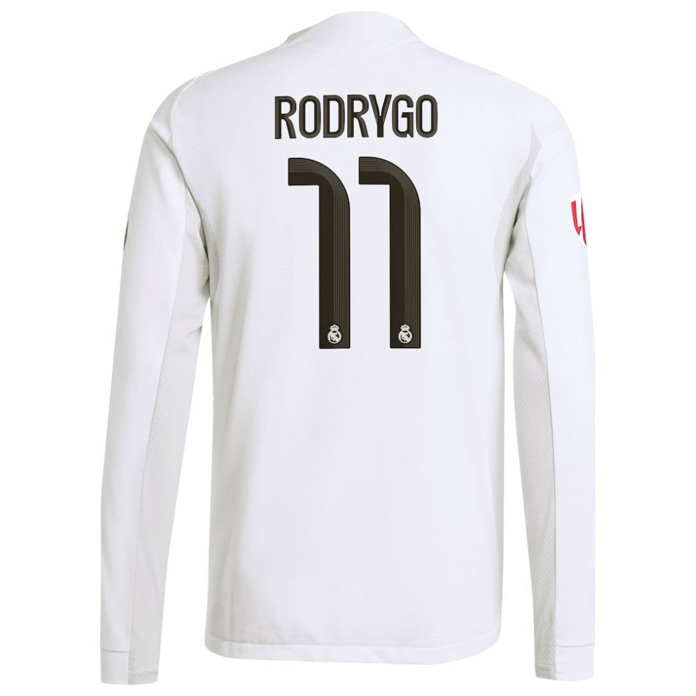 Rodrygo Real Madrid 2025/26 Home Long Sleeve Jersey White sale
