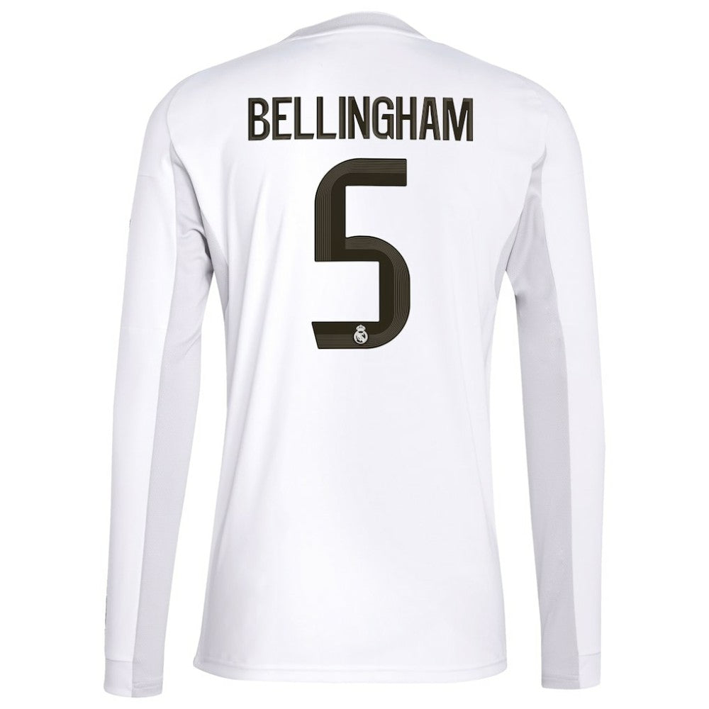 Jude Bellingham Real Madrid 2025/26 Home Replica Long Sleeve Jersey White