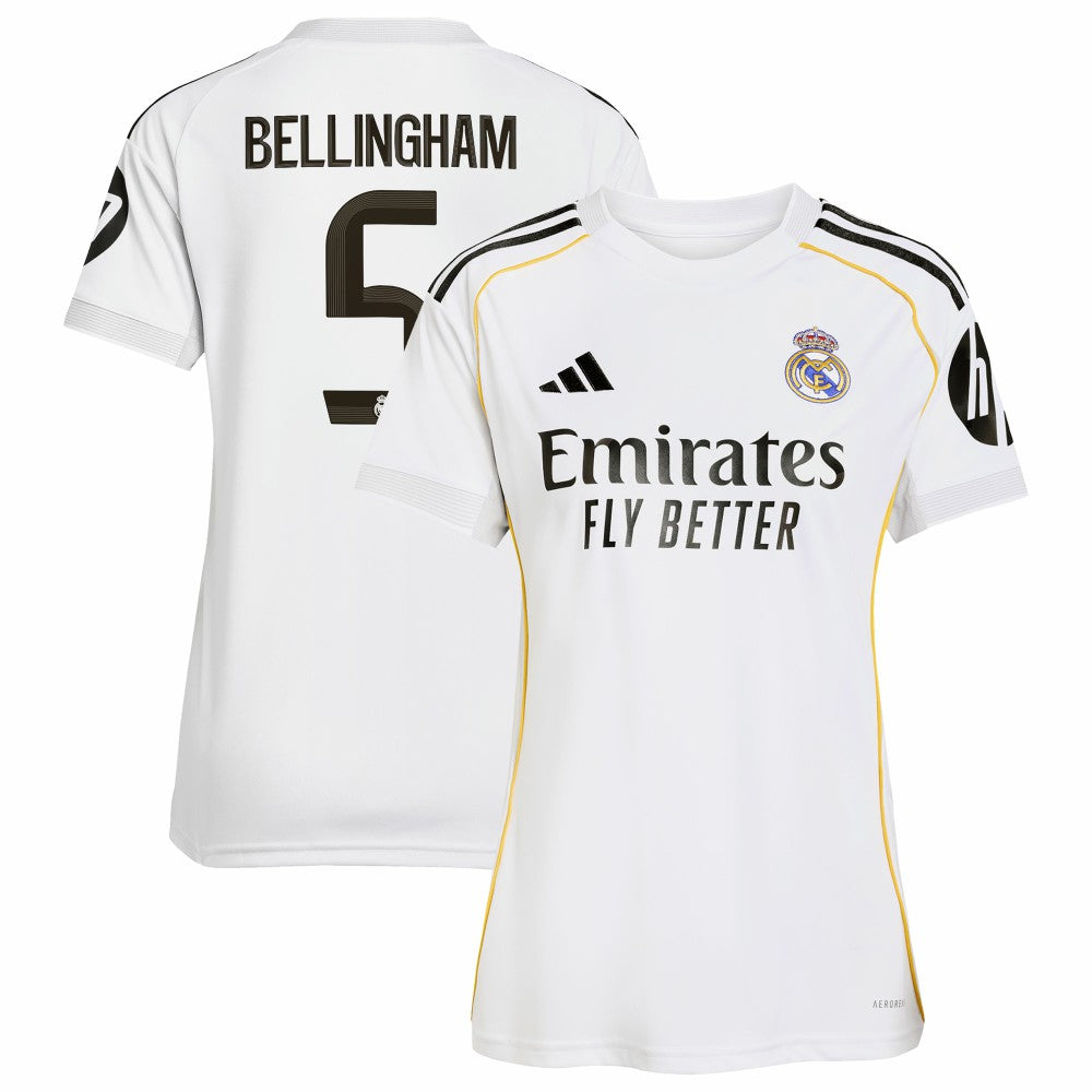 Jude Bellingham Real Madrid Women's 2025/26 Home Replica Jersey White