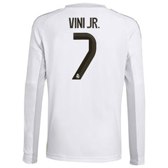 Vini Jr. Real Madrid Youth 2025/26 Home Replica Long Sleeve Jersey White