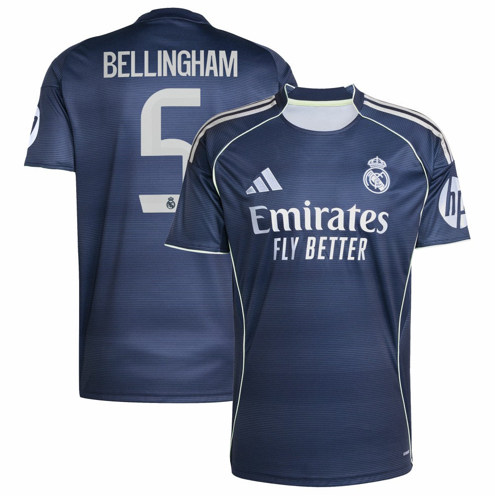 Jude Bellingham Real Madrid 2025/26 Away Replica Player Jersey Blue
