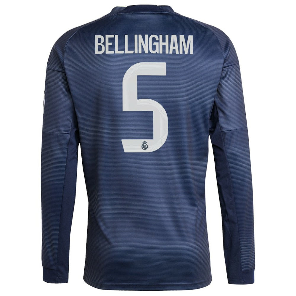 Jude Bellingham Real Madrid 2025/26 Away Long Sleeve Replica Jersey Blue shop
