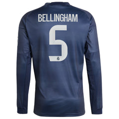Jude Bellingham Real Madrid 2025/26 Away Long Sleeve Replica Jersey Blue shop