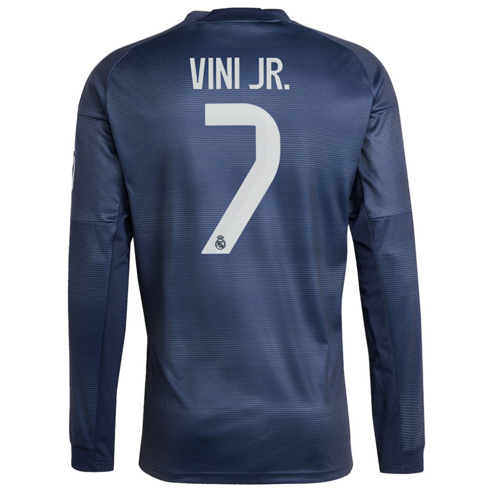 Vini Jr. Real Madrid 2025/26 Home Long Sleeve Replica Player Jersey Blue