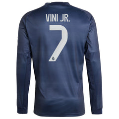 Vini Jr. Real Madrid 2025/26 Home Long Sleeve Replica Player Jersey Blue