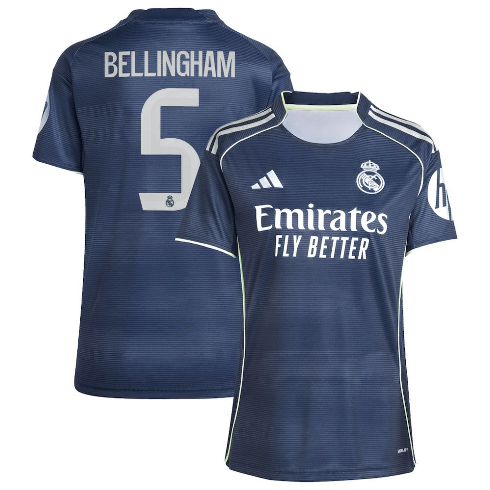 Jude Bellingham Real Madrid Women's 2025/26 Away Replica Player Jersey Blue