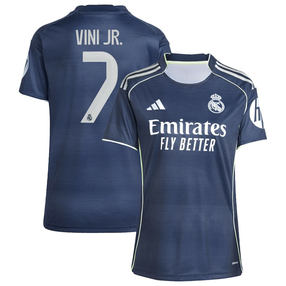 Vini Jr. Real Madrid Women's 2025/26 Away Replica Player Jersey Blue