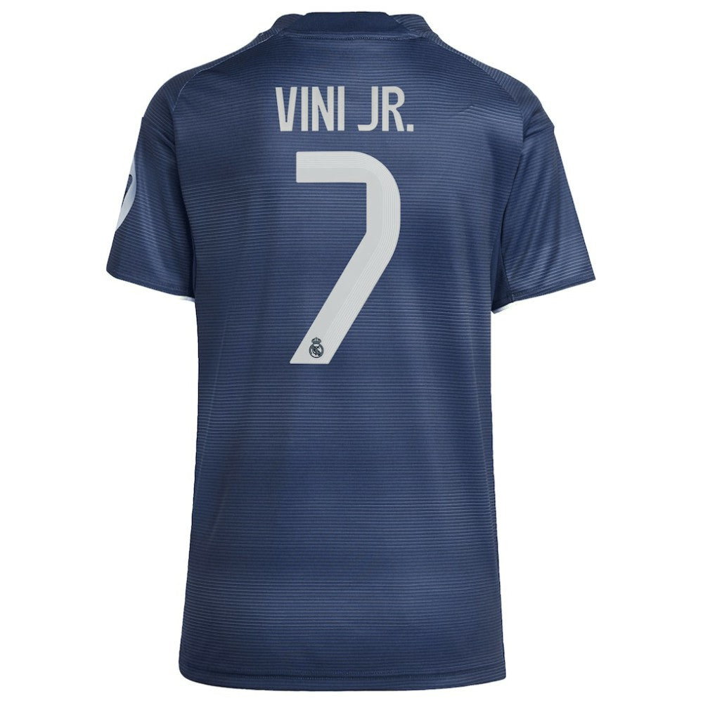 Vini Jr. Real Madrid Women's 2025/26 Away Replica Player Jersey Blue