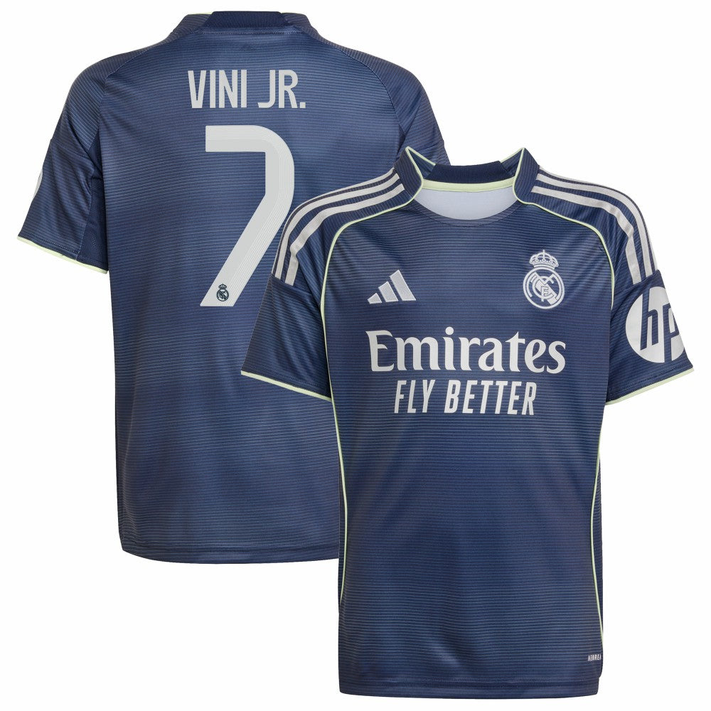 Vini Jr. Real Madrid Youth 2025/26 Away Replica Player Jersey Blue