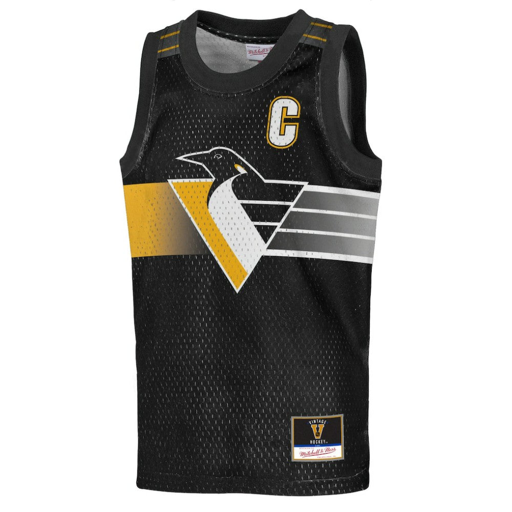 NHL Mario Lemieux Pittsburgh Penguins Mitchell & Ness Youth Maxxed Out Fashion Basketball Jersey - Black