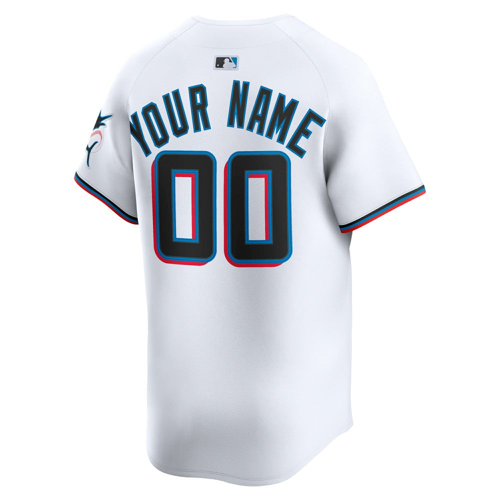 Miami Marlins Nike Youth Home Custom Limited Jersey - White Jerseys