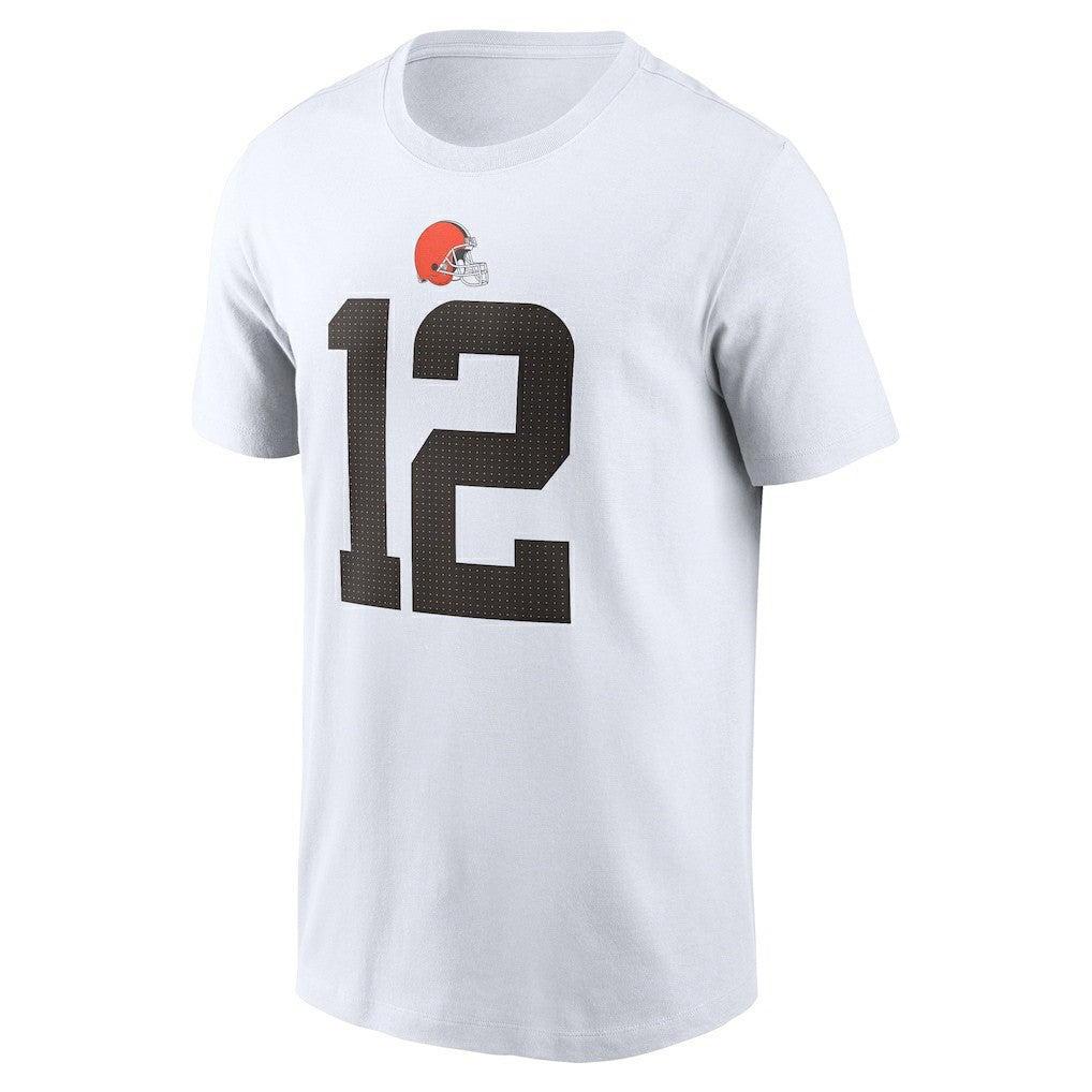 Shedeur Sanders Cleveland Browns 2025 NFL Draft Name & Number T-Shirt White