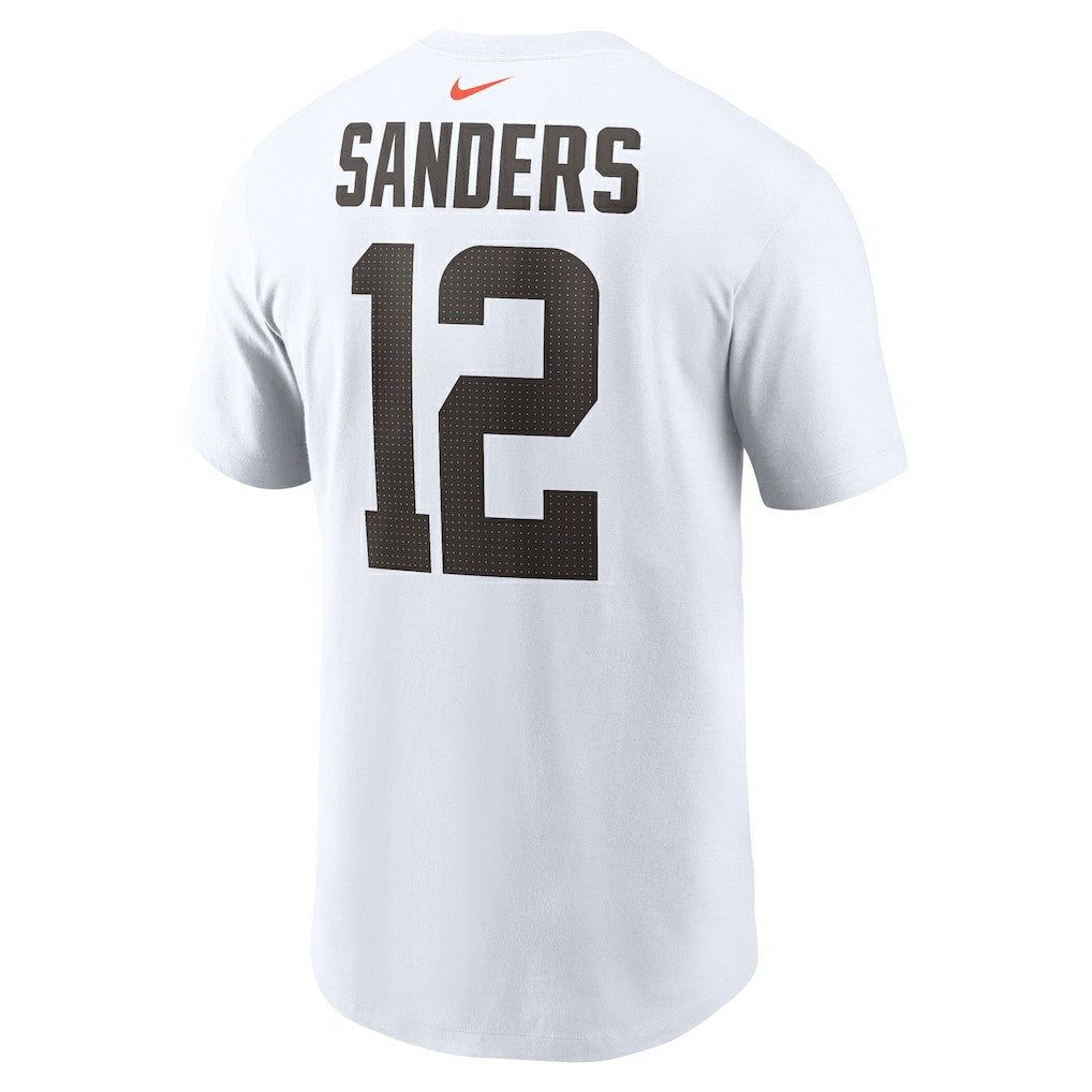 Shedeur Sanders Cleveland Browns 2025 NFL Draft Name & Number T-Shirt White