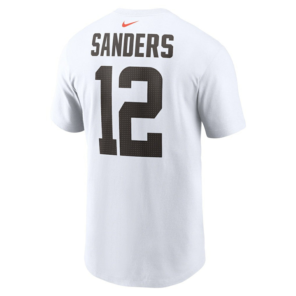 Shedeur Sanders Cleveland Browns 2025 NFL Draft Name & Number T-Shirt White