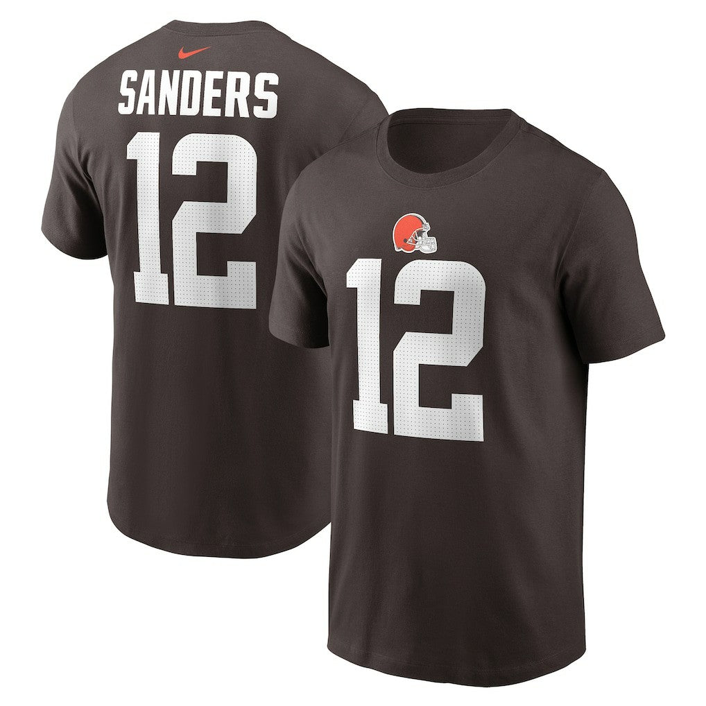 Shedeur Sanders Cleveland Browns 2025 NFL Draft Name & Number T-Shirt Brown