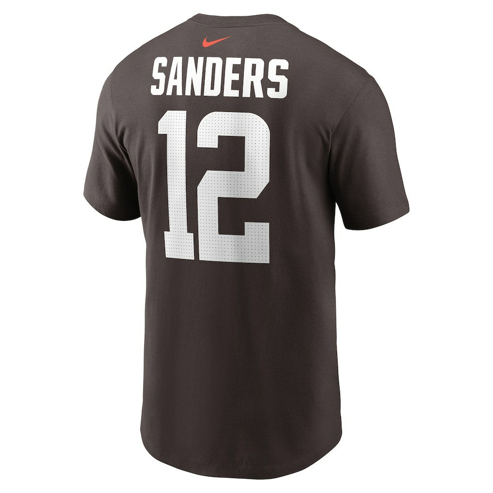 Shedeur Sanders Cleveland Browns 2025 NFL Draft Name & Number T-Shirt Brown