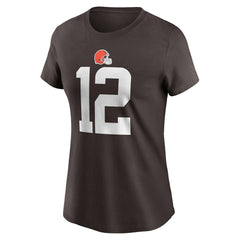 Shedeur Sanders Cleveland Browns Women's 2025 NFL Draft Name & Number T-Shirt Brown