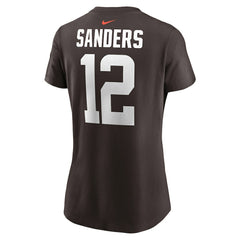 Shedeur Sanders Cleveland Browns Women's 2025 NFL Draft Name & Number T-Shirt Brown