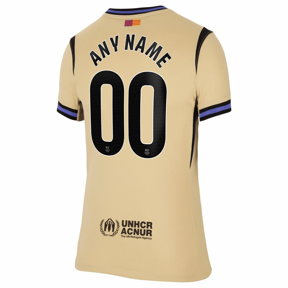 Barcelona Women's 2025/26 Away Stadium Replica Custom Jersey Gold shop