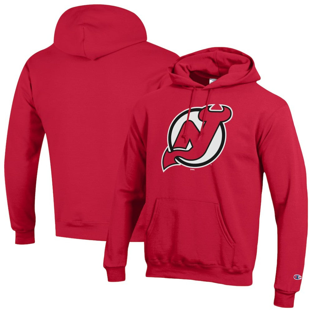 NHL New Jersey Devils Champion Primary Logo 1-Hit Pullover Hoodie - Red