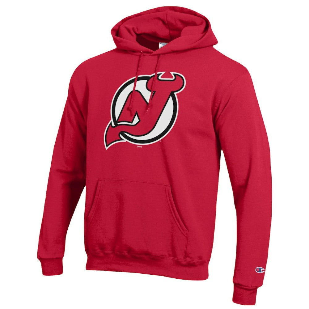 NHL New Jersey Devils Champion Primary Logo 1-Hit Pullover Hoodie - Red