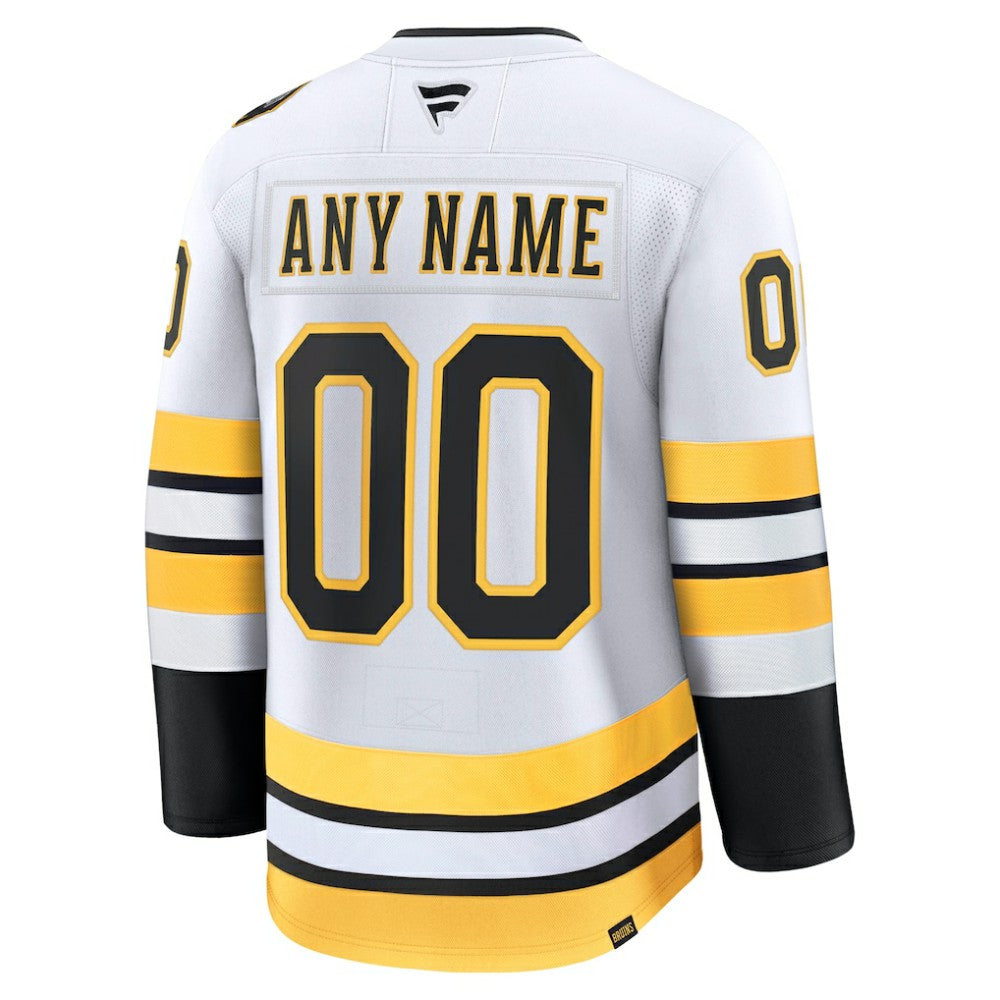 NHL,Custom Boston Bruins Fanatics Away Premium Custom Jersey - White
