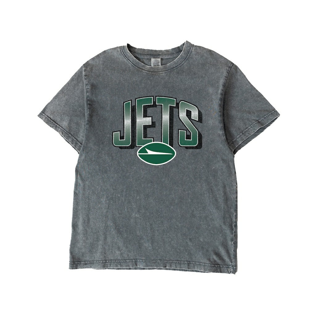 New York Jets Gameday Couture Women's Peak Performance Oversized Snow Wash T-Shirt Gray