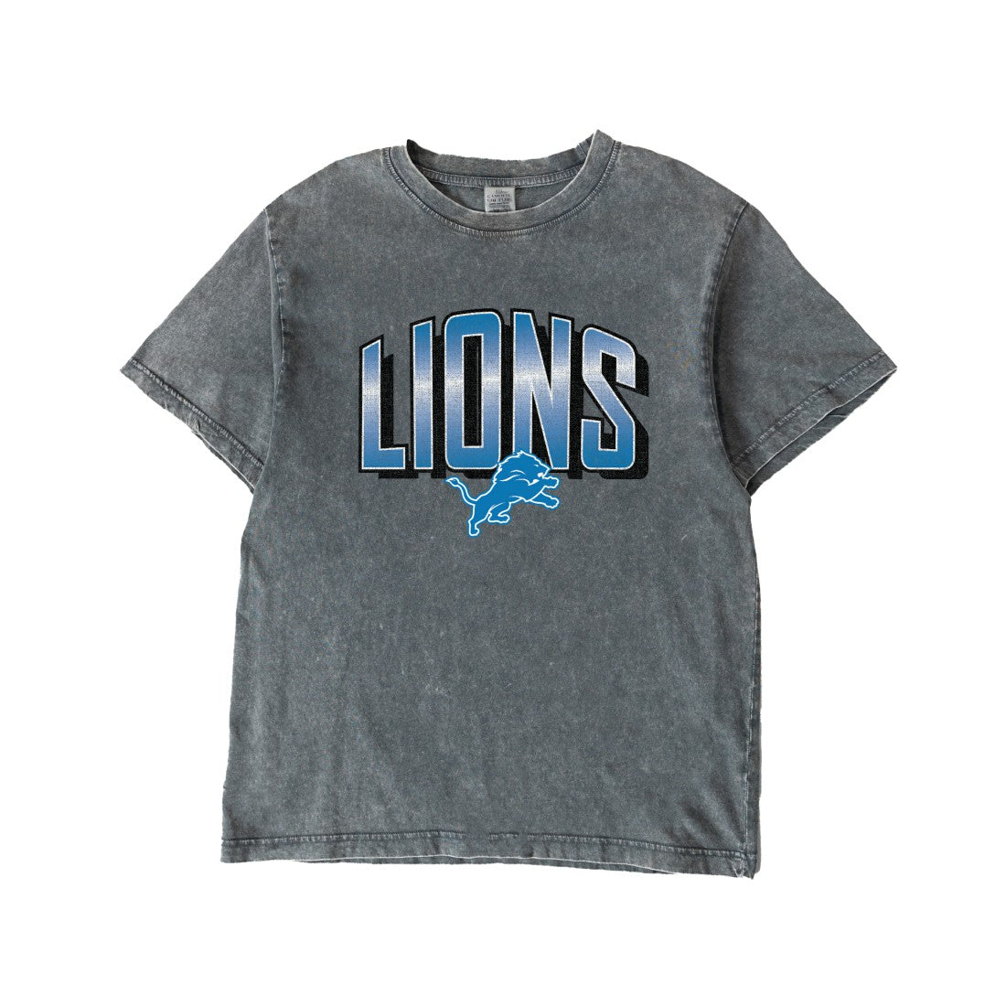 Detroit Lions Gameday Couture Women's Peak Performance Oversized Snow Wash T-Shirt Gray