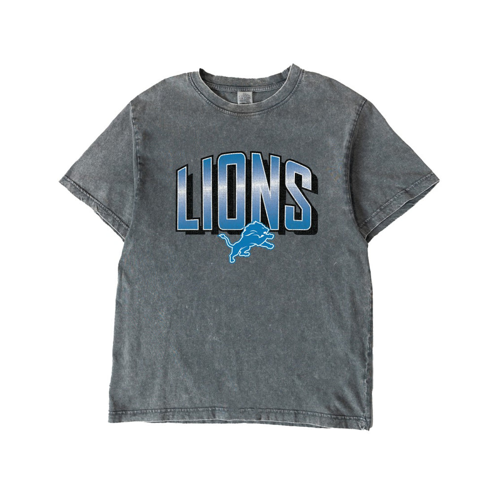Detroit Lions Gameday Couture Women's Peak Performance Oversized Snow Wash T-Shirt Gray