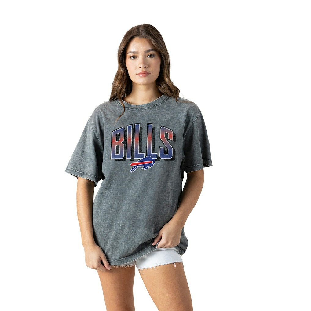 Buffalo Bills Gameday Couture Women's Peak Performance Oversized Snow Wash T-Shirt Gray