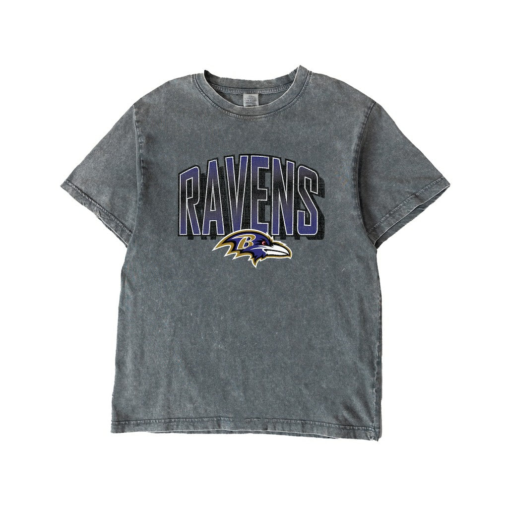 Baltimore Ravens Gameday Couture Women's Peak Performance Oversized Snow Wash T-Shirt Gray