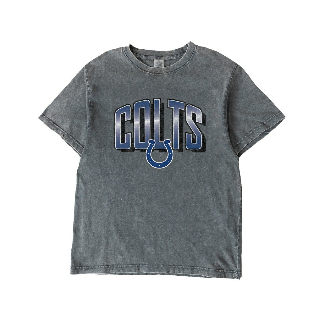 Indianapolis Colts Gameday Couture Women's Peak Performance Oversized Snow Wash T-Shirt Gray