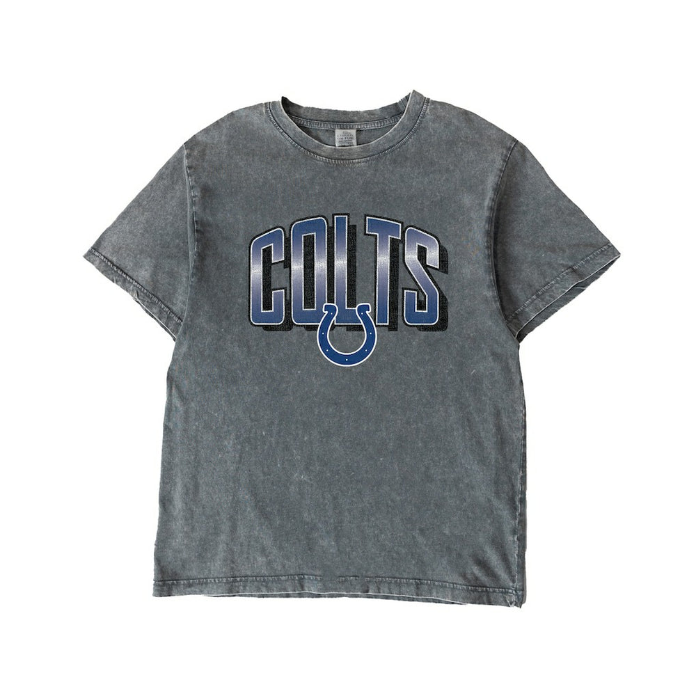 Indianapolis Colts Gameday Couture Women's Peak Performance Oversized Snow Wash T-Shirt Gray