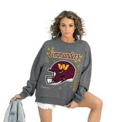 Washington Commanders Gameday Couture Women's Ready to Rumble Premium Fleece Pullover Sweatshirt Gray