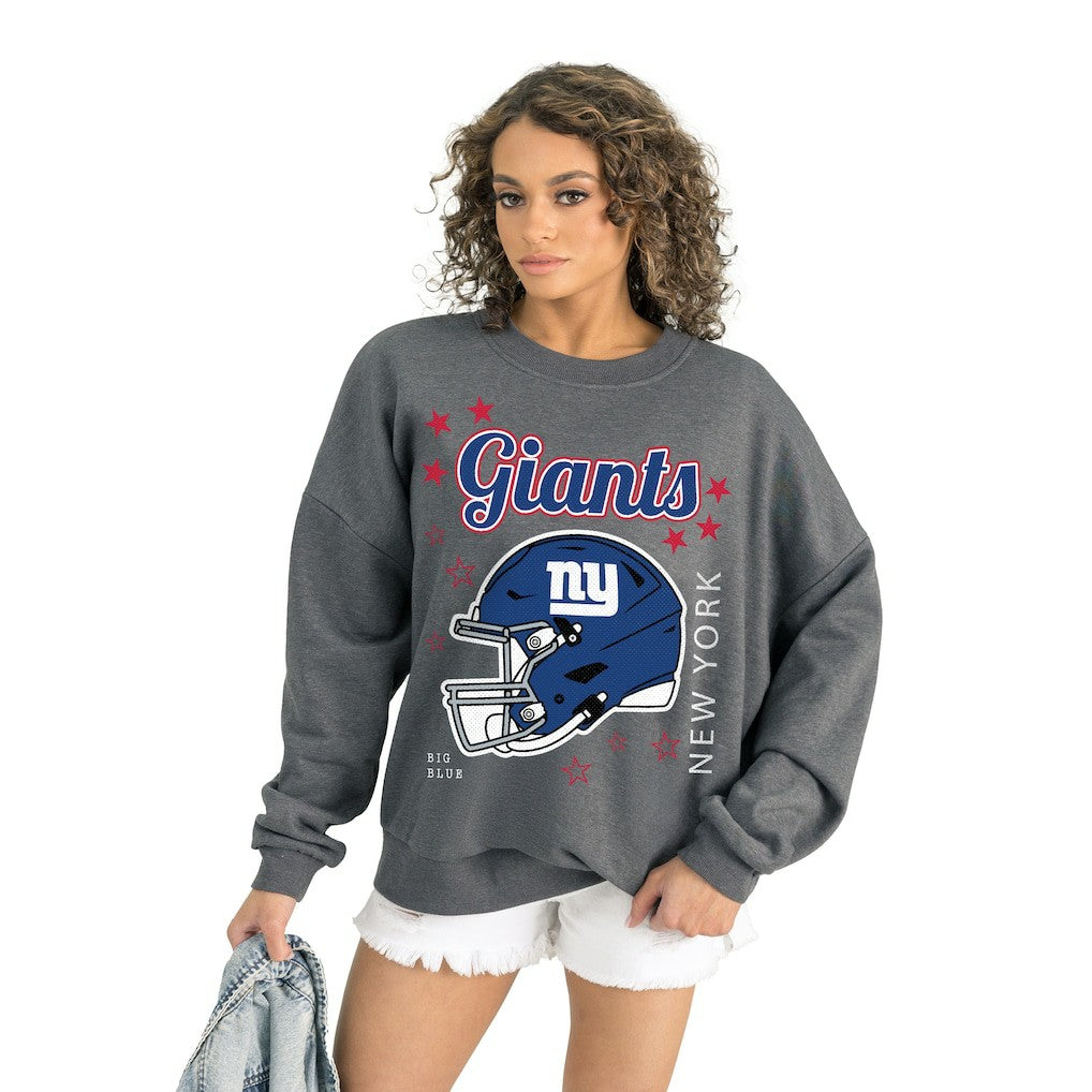 New York Giants Gameday Couture Women's Ready to Rumble Premium Fleece Pullover Sweatshirt Gray